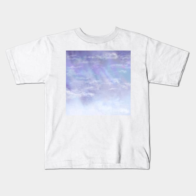 Purple Sky and Clouds Kids T-Shirt by OneLook